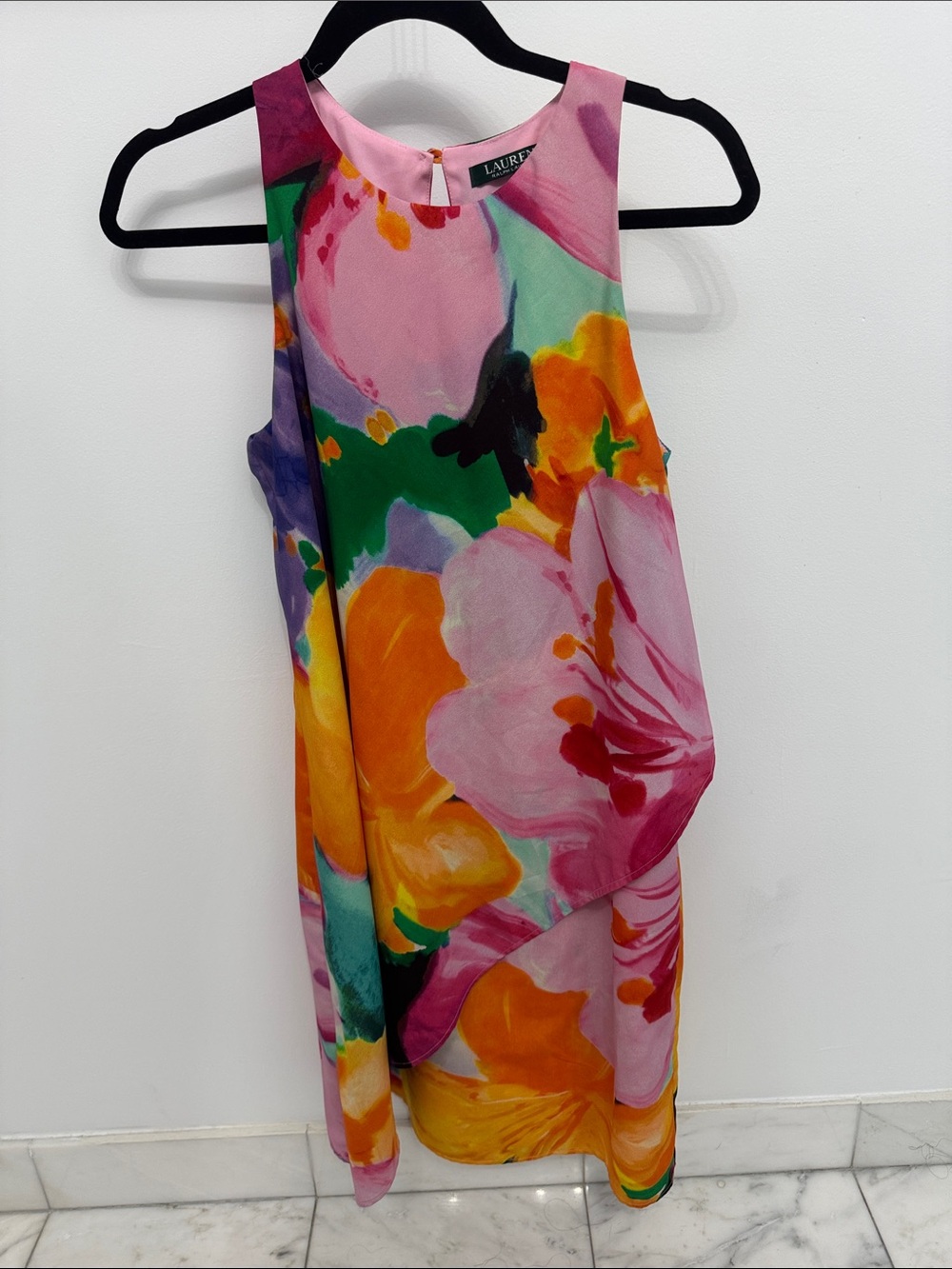 Lauren Ralph Lauren Pink Multi Floral Midi Dress